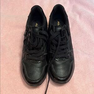 Aldo Sleek Black Lace-Up Shoes